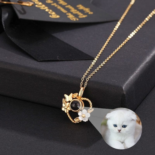 Collier photo personnalisé or
