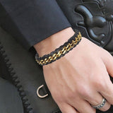 BRACELET TRESSÉ EN CUIR LUXE