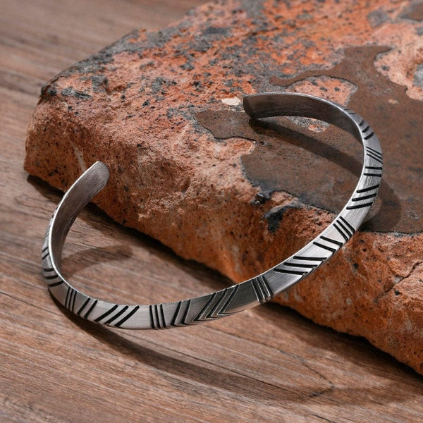 Bracelet jonc tribal argent 