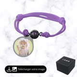 Bracelet photo projection mauve