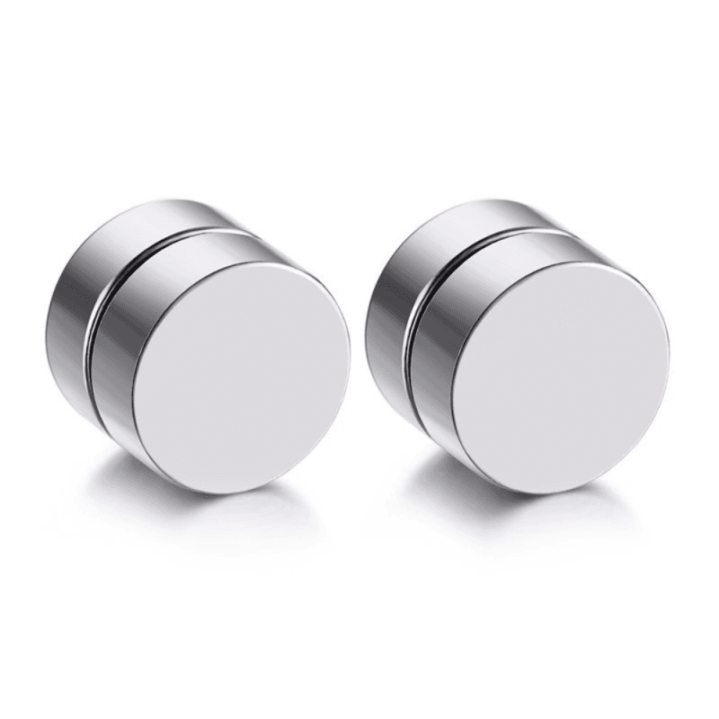 Lot De 10 Paires De Boucles D'Oreilles Magnétiques Homme - 5 Tailles (5 à 10 Mm) - Faux Piercing Sans Douleur