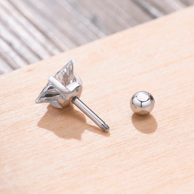Jiamiaoi Boucles D'Oreilles Homme Diamant 925 – Argent Sterling Zircone 4-8mm Plaqué Or Blanc