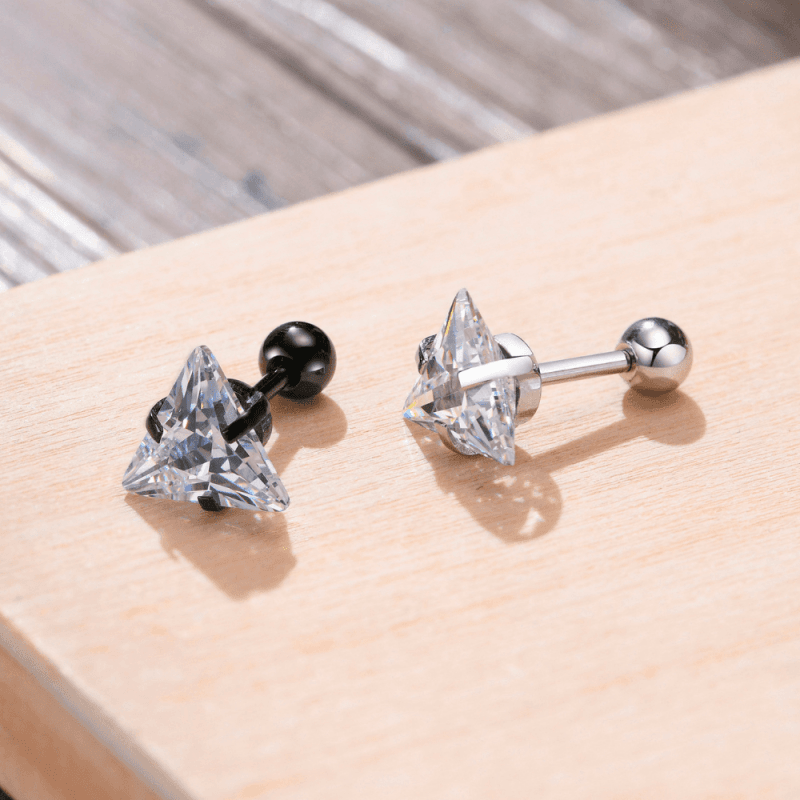 Boucle d'oreille pour homme style diamant