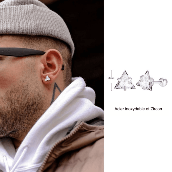 BOUCLES D'OREILLE TRIANGLE DE DIAMANT