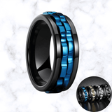 Bague anti stress noire pour homme