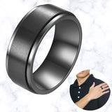 Bague noire anti stress unisexe