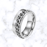 Bague anti stress homme argent