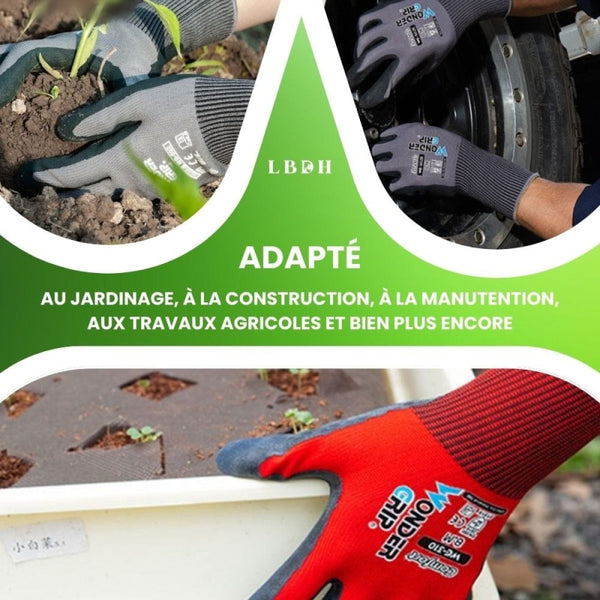 Gants de jardinage 2 paires de pleine résistant à l'usure en cuir