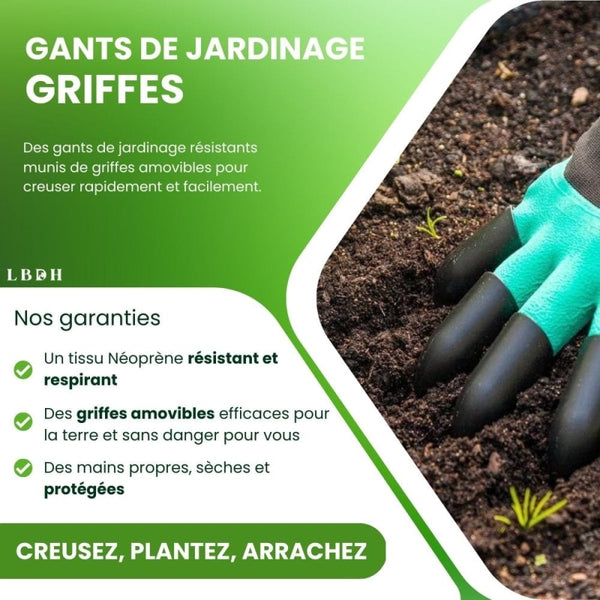 1 Paire De Gants De Jardinage À Griffes, Gant À Griffes De Jardin Pour  Cadeau Pour Femme, Paiement En Ligne Rapide Et Sécurisé