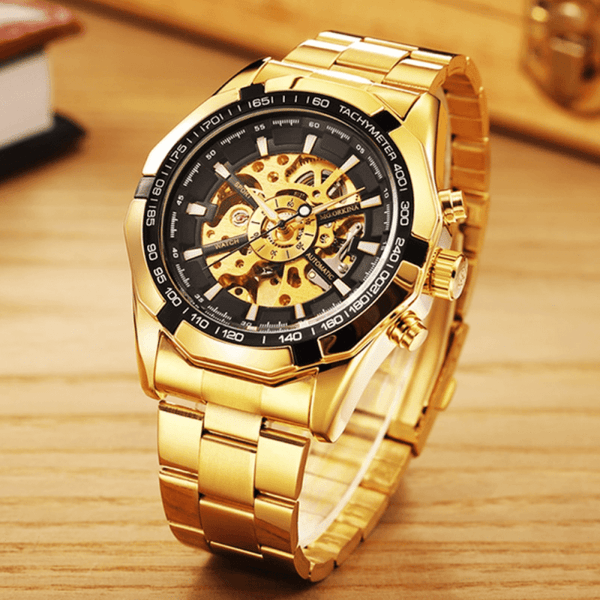 MONTRE SQUELETTE GOLD