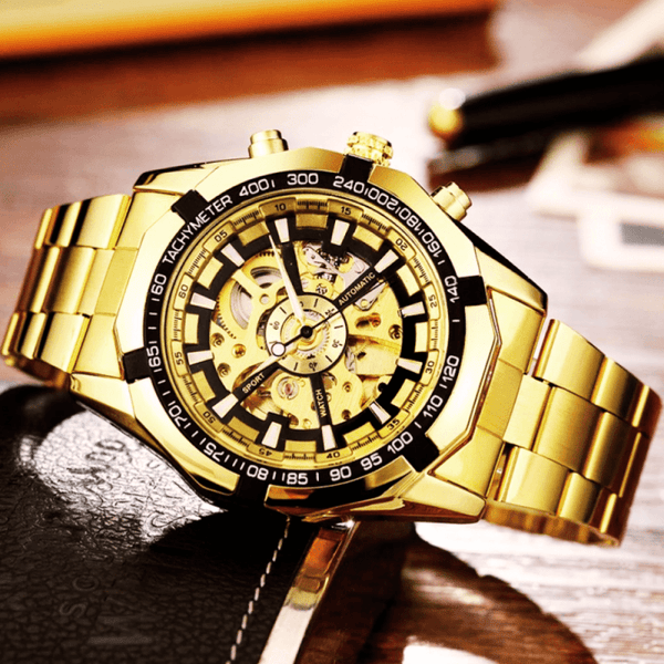 MONTRE SQUELETTE GOLD