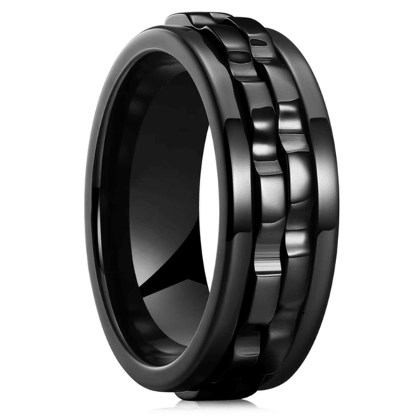 Bague anti stress noire pour homme