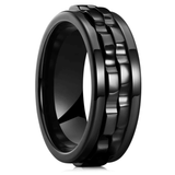 Bague anti stress noire pour homme