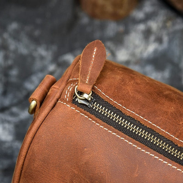 Petit sac de voyage en cuir marron pour homme – La Boutique Des Hommes