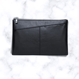 Pochette en cuir noir pour homme