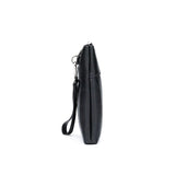 Pochette en cuir noir pour homme de côté