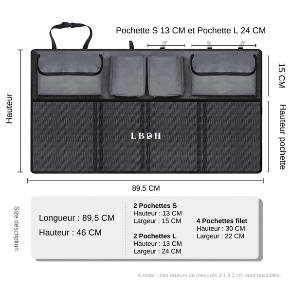 RANGEMENT PRATIQUE POUR COFFRE VOITURE