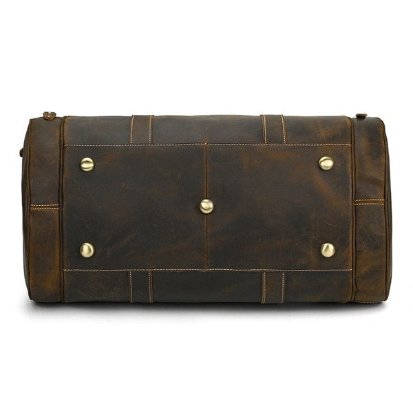 SAC DE VOYAGE CUIR MARRON VINTAGE