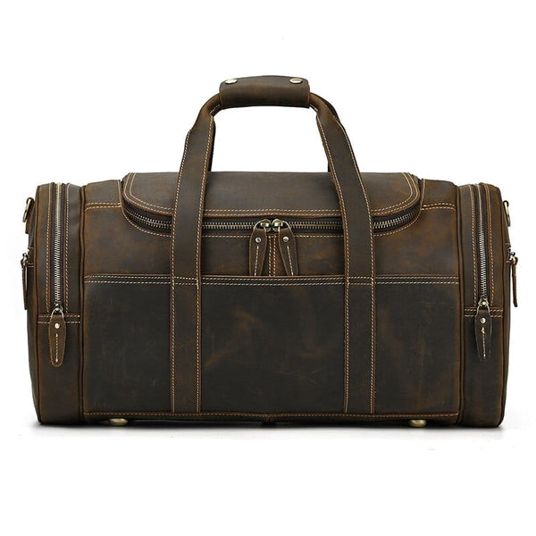 Sac de voyage en cuir vintage marron pour homme – La Boutique Des