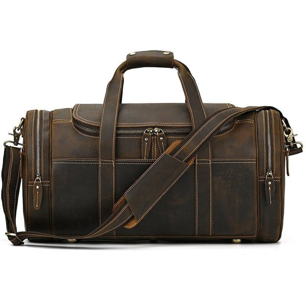 SAC DE VOYAGE CUIR MARRON VINTAGE