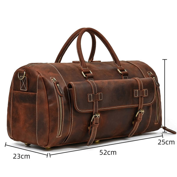 Sac de voyage en cuir vintage marron pour homme – La Boutique Des Hommes