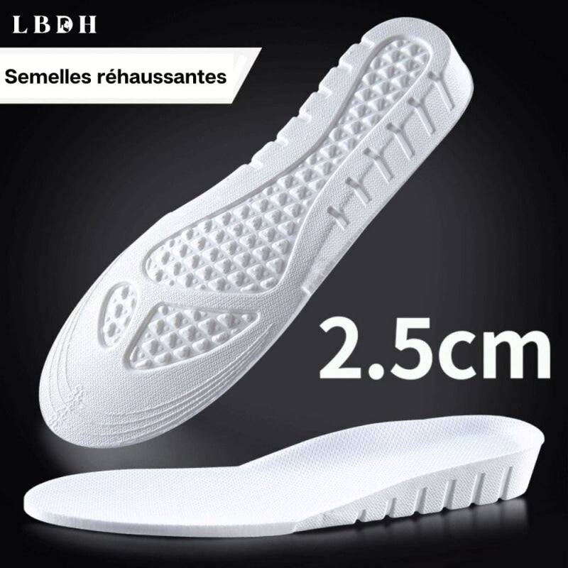semelles réhaussantes blanches de 2,5 cm