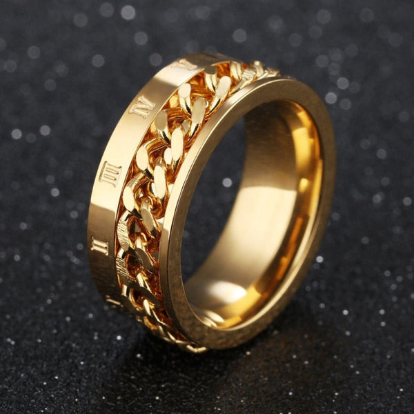 Bague anti stress homme or