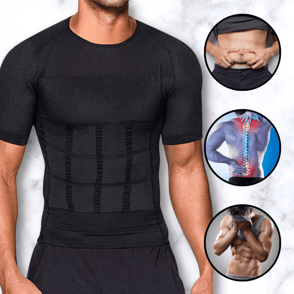 T-shirt de Compression Homme, Soutien du Dos