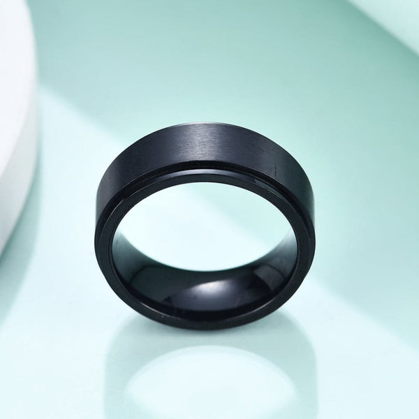 Bague noire anti stress unisexe