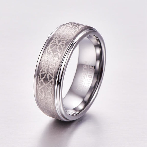 bague-anneau-bijou-homme-tungstene-brossé-celtique