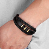 bijou-bracelet-punk-cuir-tressé-homme-multicouches-acier