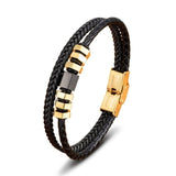 BRACELET EN CUIR TRESSÉ HEXAGONE LBDH homme