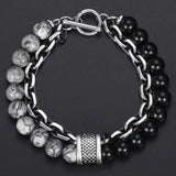 bijou-bracelet-acier-chaîne-pierres-perles-naturelles-homme-jaspe