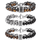 bijou-bracelet-acier-chaîne-pierres-perles-naturelles-homme