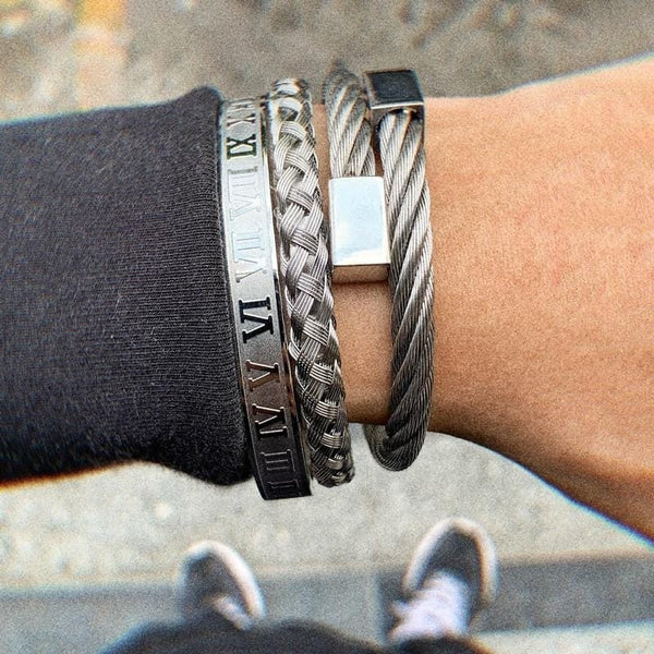 bracelets-homme-jonc-romain-acier-argent