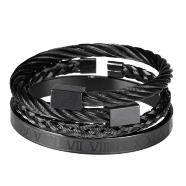 set-bracelets-césar-lbdh-homme-noir