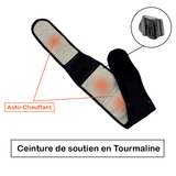 Ceinture dos et lombaire auto-chauffante en tourmaline