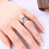 Bague anti stress argent rock unisexe