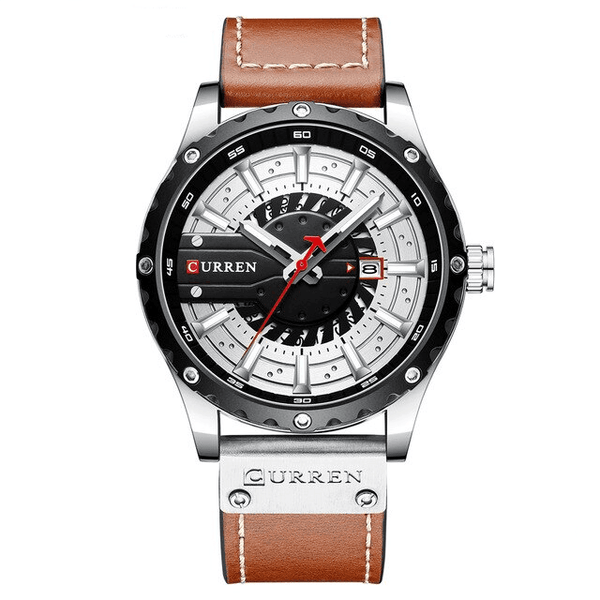 montre-homme-cuir-acier-quartz